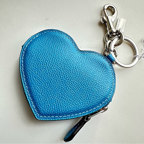 Coach Heart Bag Charm NWT Style CP368 in Bright Blue - Picture 3 of 8